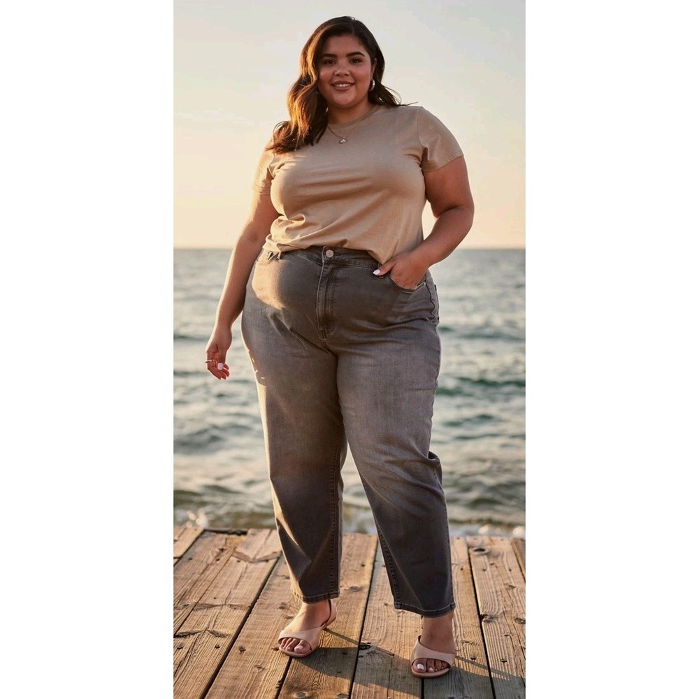 Jessica Simpson Skinny Jeans Graceful Grey Plus Size Denim Dark Wash 5Pocket 16W